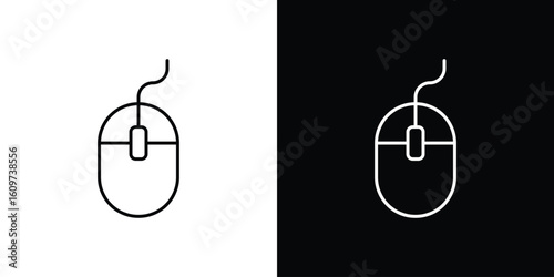 Mouse icon linear vector icon. Editable stroke lines.