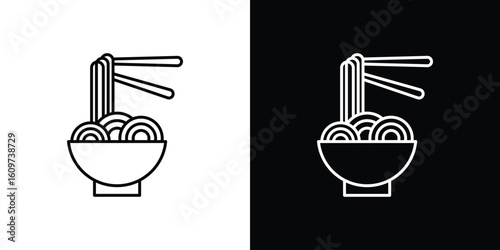 Noodles icon linear vector icon. Editable stroke lines.