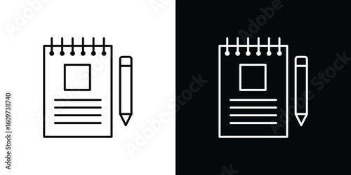Notebook icon linear vector icon. Editable stroke lines.