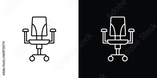 Office chair icon linear vector icon. Editable stroke lines.