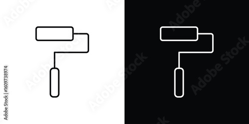 Paint roller icon linear vector icon. Editable stroke lines.