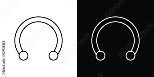 Piercing icon linear vector icon. Editable stroke lines.