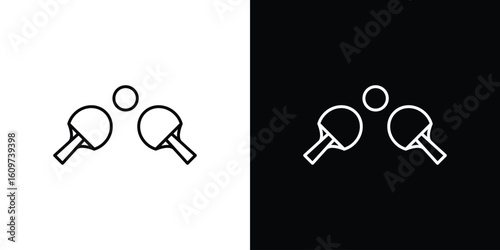 Ping pong icon linear vector icon. Editable stroke lines.