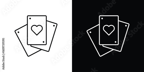 Playing cards icon linear vector icon. Editable stroke lines.