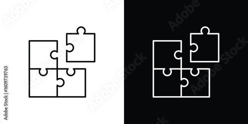 Puzzle icon linear vector icon. Editable stroke lines.