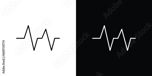 Pulse icon linear vector icon. Editable stroke lines.