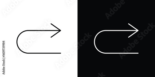 Redo icon linear vector icon. Editable stroke lines.