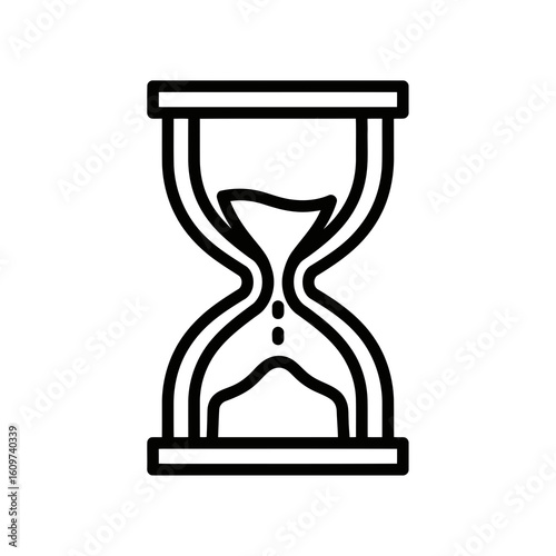 Vector illustration of an hourglass with sand flowing from top to bottom