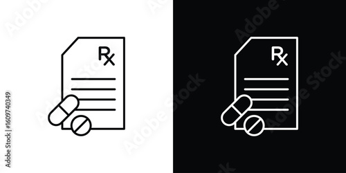 RX icon linear vector icon. Editable stroke lines.