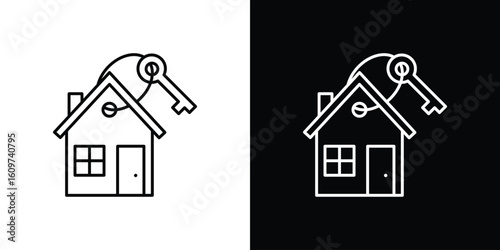 Selling or rent home icon linear vector icon. Editable stroke lines.