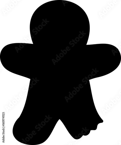 Bitten gingerbread man black silhouette vector.
cute gingerbread man cookies with bites taken off silhouette.
Holiday gingerbread man cookie.
Transparent background. svg.