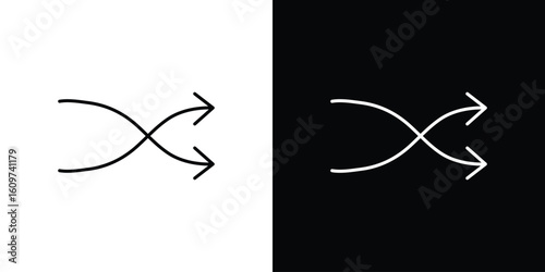 Shuffle icon linear vector icon. Editable stroke lines.