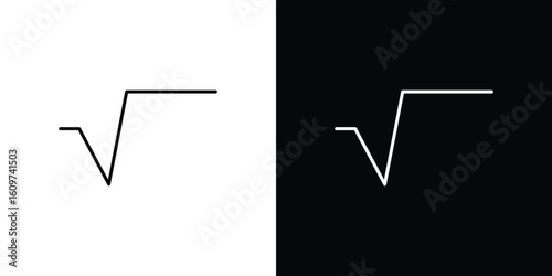 Square root icon linear vector icon. Editable stroke lines.