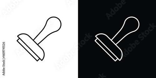 Stamp icon linear vector icon. Editable stroke lines.