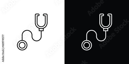 Stethoscope icon linear vector icon. Editable stroke lines.