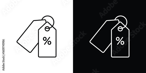 Tags icon linear vector icon. Editable stroke lines.