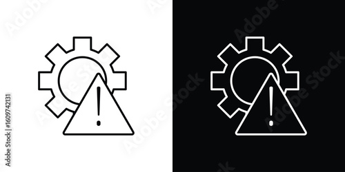 Technical warning icon linear vector icon. Editable stroke lines.