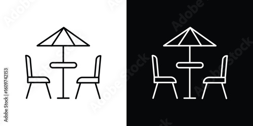 Terrace icon linear vector icon. Editable stroke lines.