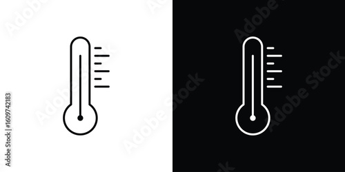 Temperature icon linear vector icon. Editable stroke lines.