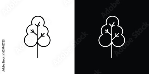 Tree free icon linear vector icon. Editable stroke lines.