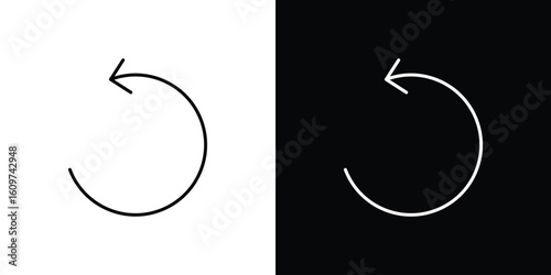 Undo icon linear vector icon. Editable stroke lines.