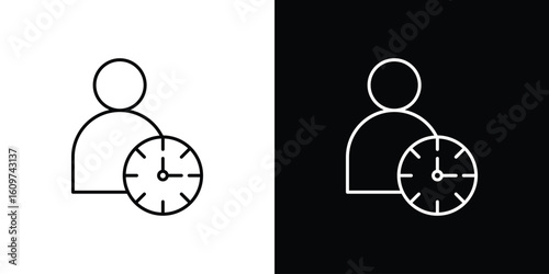 User time icon linear vector icon. Editable stroke lines.