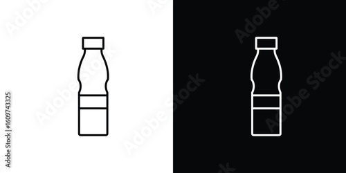 Water bottle icon linear vector icon. Editable stroke lines.