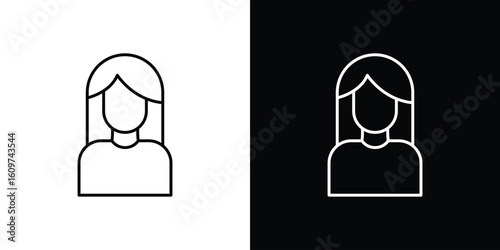 Woman icon linear vector icon. Editable stroke lines.