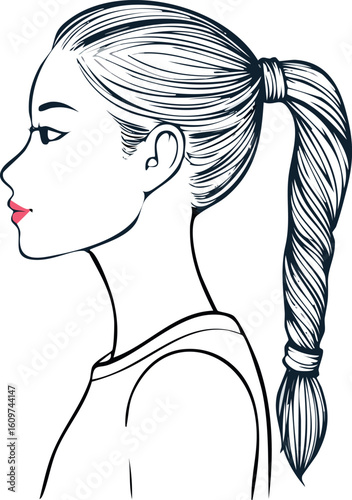 Minimalist line art profile 