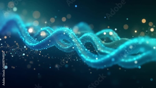 Abstract visualization of blockchain energy flow with glowing blue light, modern crypto technology concept.