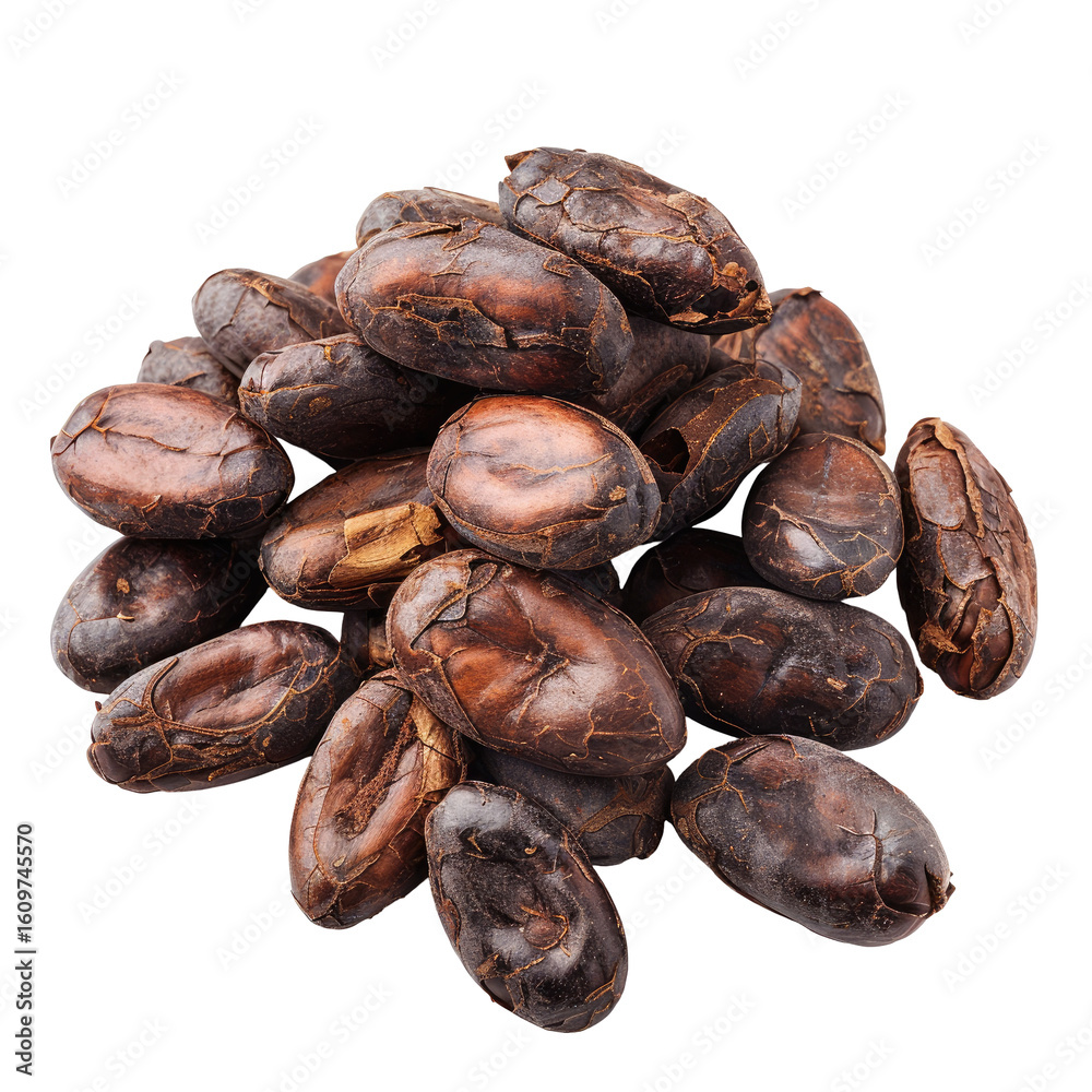Pile of dark brown cacao beans Pile of dark brown cacao beans