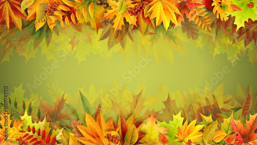 Elegant  fall composition with space for text. Ideal for any brochures, covers and presentations.