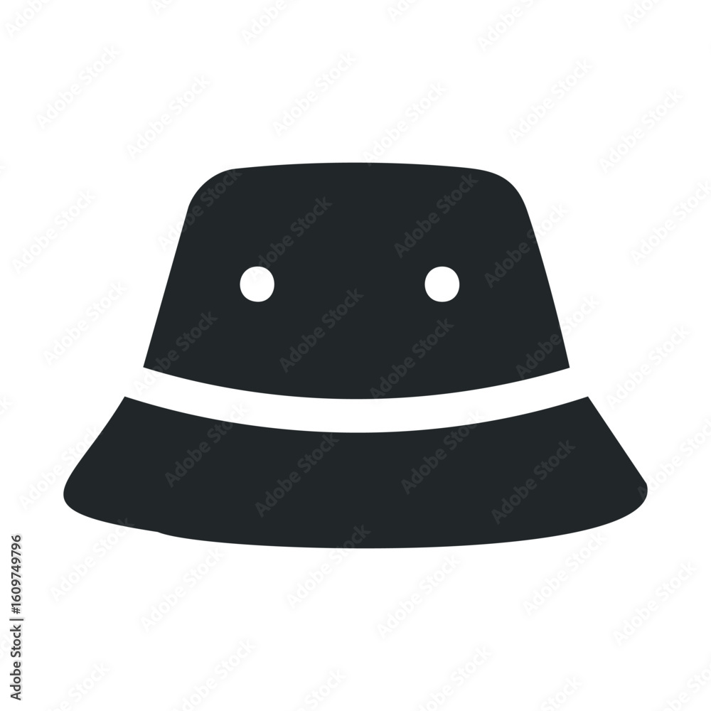 Fototapeta premium Minimalist black bucket hat icon