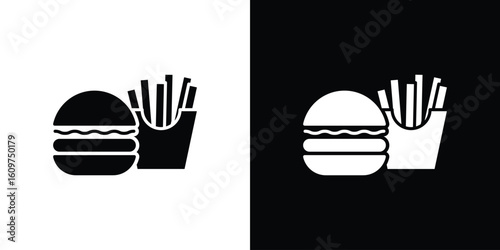 Burger Fries icon Symbol, logo illustration. Vector graphics for web.