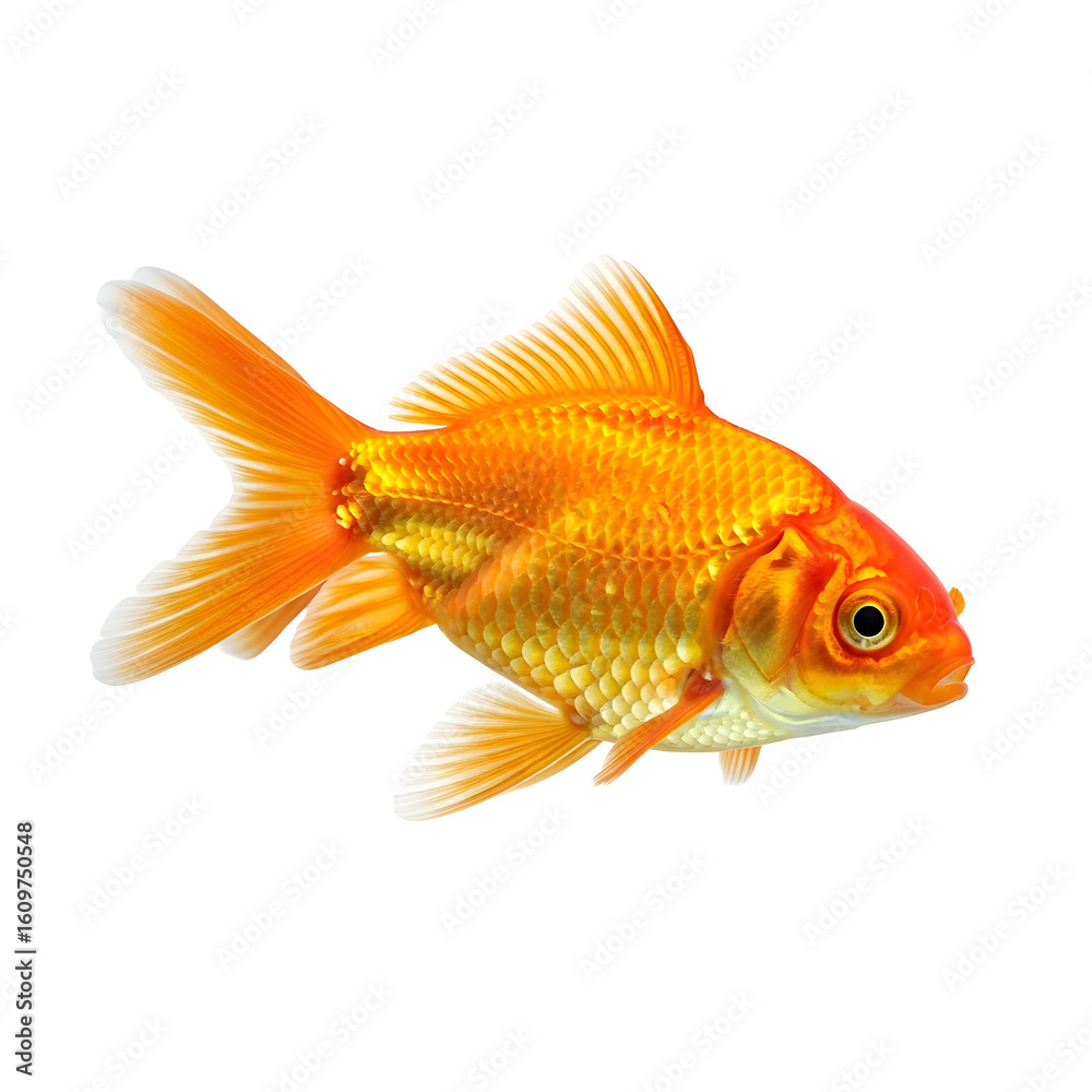 Isolated goldfish swimming on a black background Isolated goldfish swimming on a black background