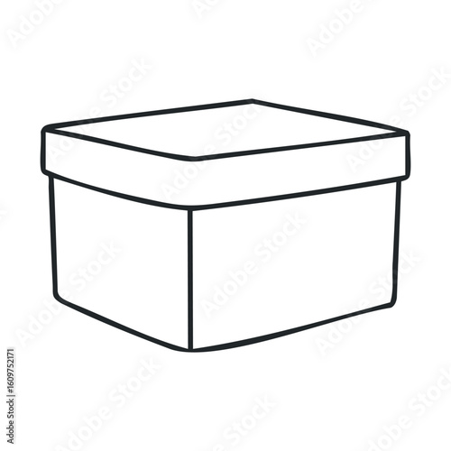 Simple black and white line art of a closed rectangular box