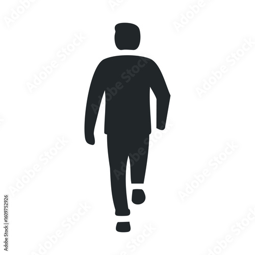 Silhouette of a walking adult male in minimalist style