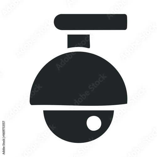 Black minimalist security camera icon for surveillance systems