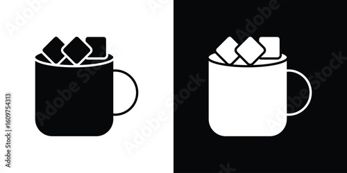 Marshmallows Mug icon Symbol, logo illustration. Vector graphics for web.