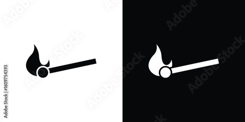 Match fire icon Symbol, logo illustration. Vector graphics for web.