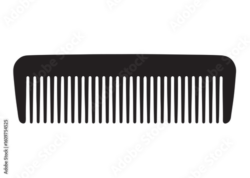 hair comb logo silhouette vector, comb logo icon vector design, hair brush vector logo silhouette illustration, black hair cutting comb logo vector silhouette on white background