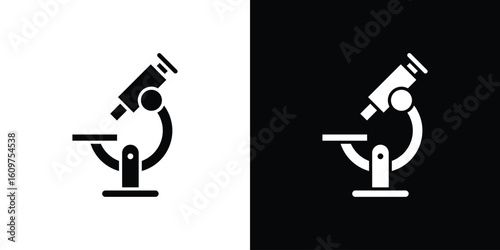 Microscope icon Symbol, logo illustration. Vector graphics for web.