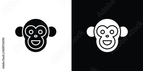 Monkey icon Symbol, logo illustration. Vector graphics for web.