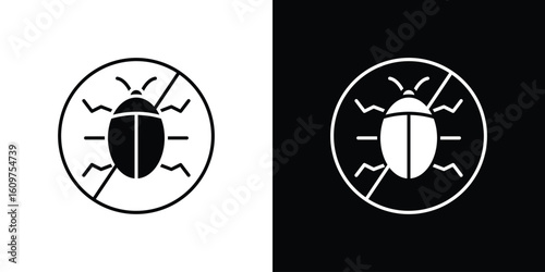 No Bug icon Symbol, logo illustration. Vector graphics for web.