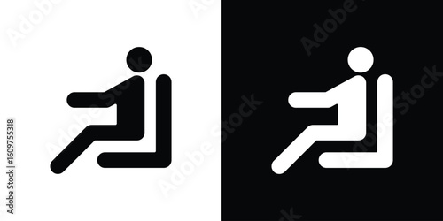Person seat icon Symbol, logo illustration. Vector graphics for web.