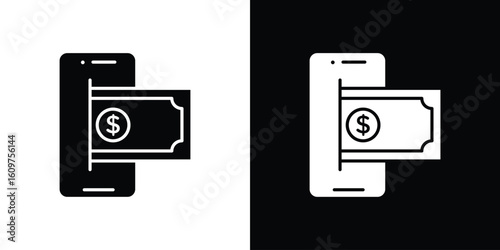Send money smartphone icon Symbol, logo illustration. Vector graphics for web.