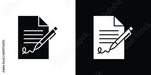 signature file icon Symbol, logo illustration. Vector graphics for web.