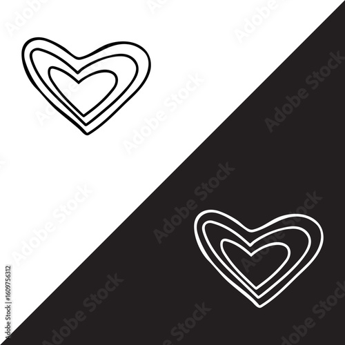 Heart icon vector. Love icon sign symbol in trendy flat style. Heart vector icon illustration isolated on white and black background