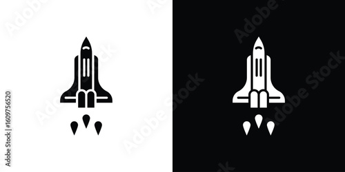Space shuttle icon Symbol, logo illustration. Vector graphics for web.