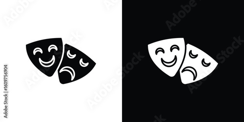 Theater masks icon Symbol, logo illustration. Vector graphics for web.